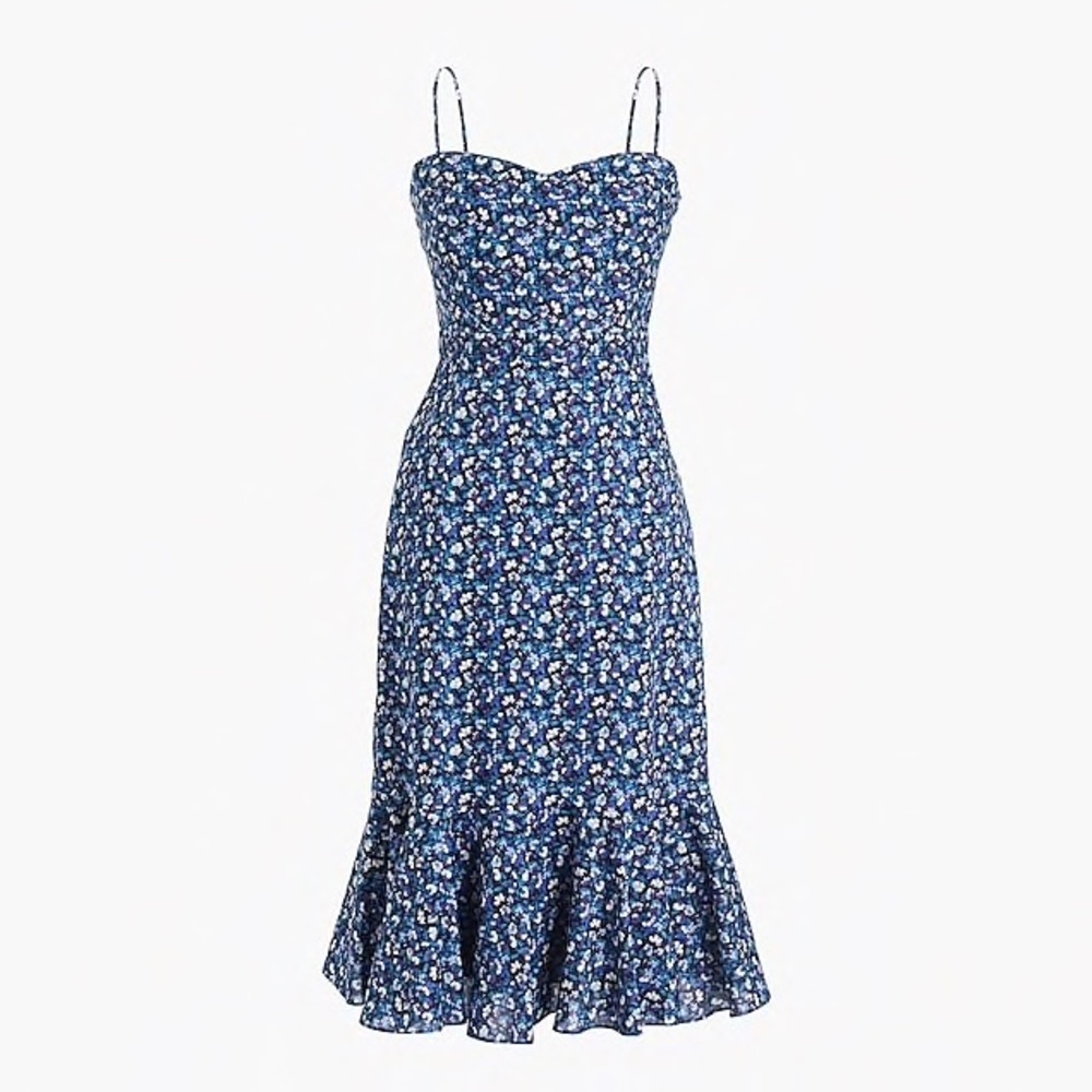 J.Crew Ruffle Hem Midi Dress in Liberty Floral